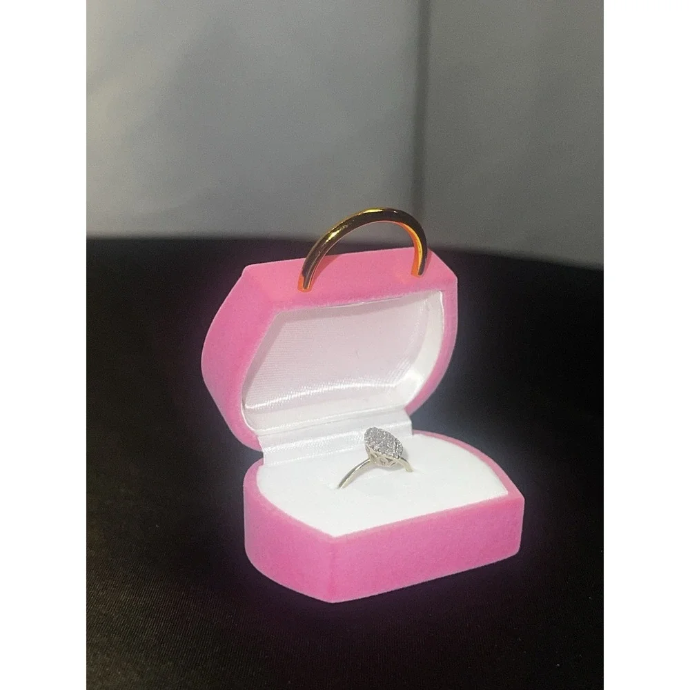 Vintage Hot Pink Velvet Purse Ring Box